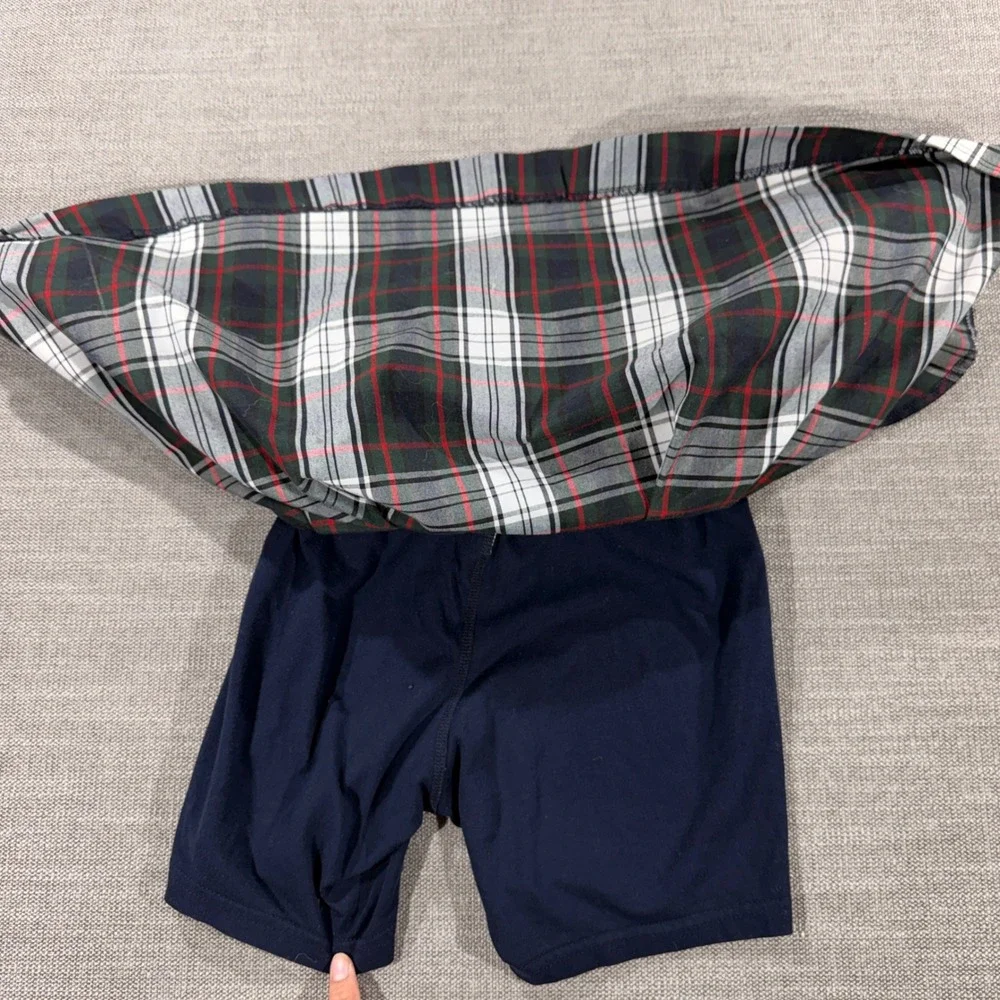 Dennis Uniform Skort Girls G12 Green Plaid Good Side Zip Pleated Built-in Shorts